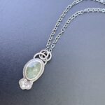 Green Kyanite and Sterling Silver Flower Necklace<br>Anna Ourth Jewelry<br><a href="http://www.AnnaOurthJewelry.com" target="_blank" rel="noopener">AnnaOurthJewelry.com</a>